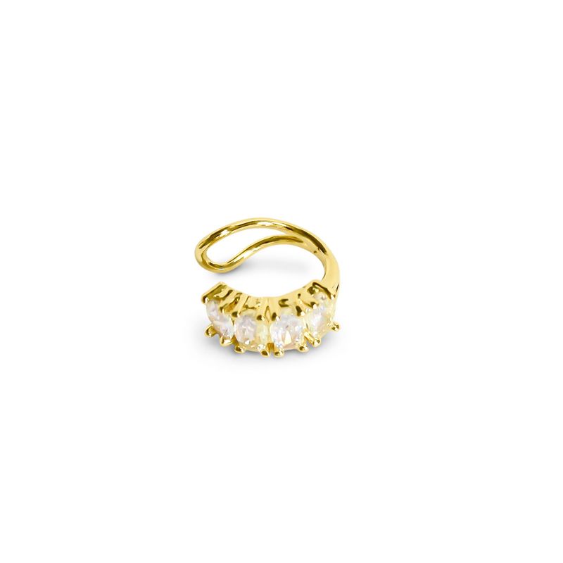 ANDREA COGGIOLA JOYAS - Aro Erica Bidu Circón Enchapado Oro 18K.-