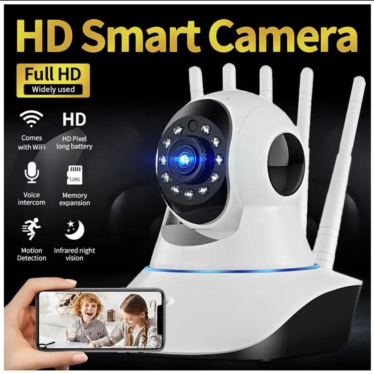 STARTECHOFFICE - Cámara Inteligente WIFI A1 Rotación 360° Full HD 1080P y Visión Nocturna Detección Movimento