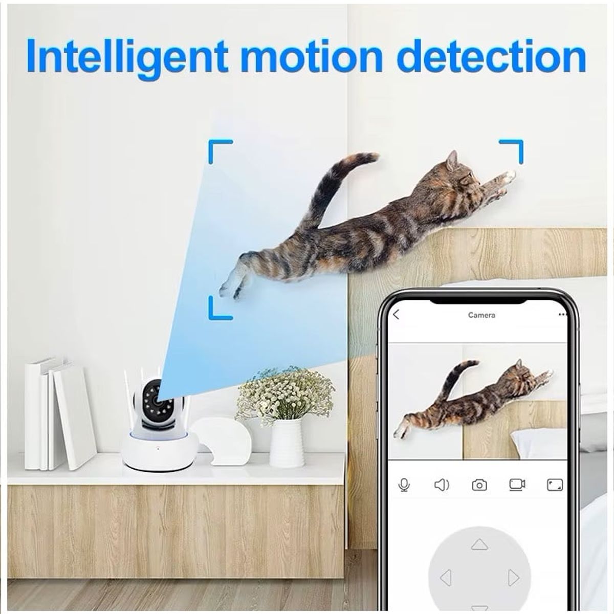 STARTECHOFFICE - Cámara Inteligente WIFI A1 Rotación 360° Full HD 1080P y Visión Nocturna Detección Movimento