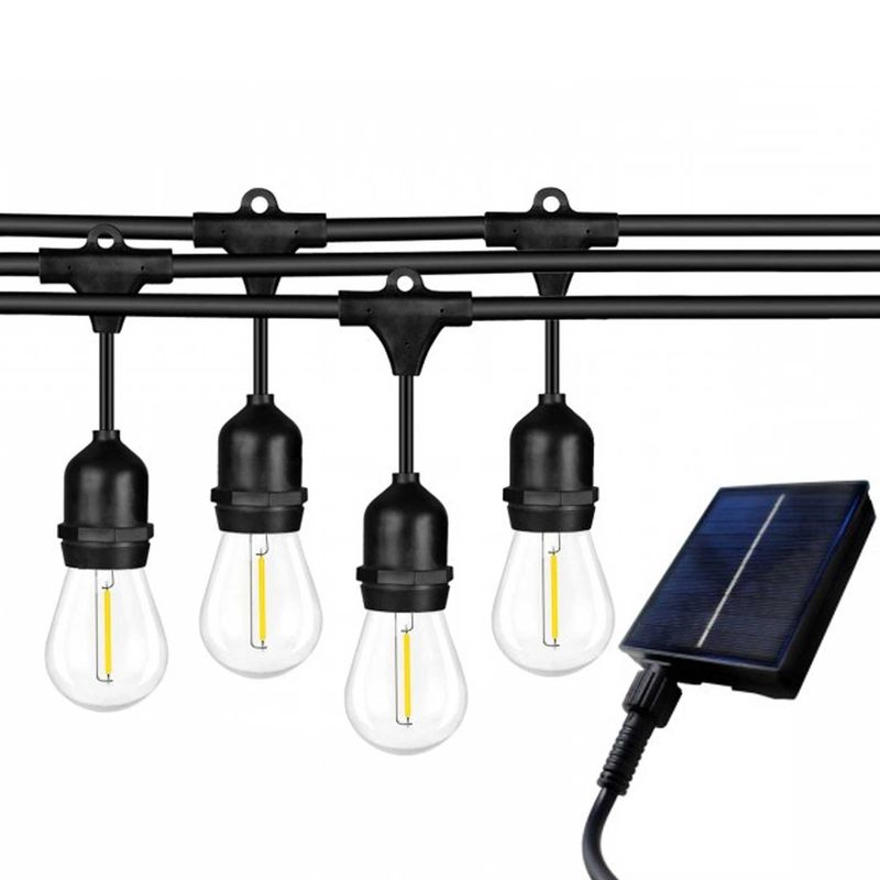 GENERICO - Guirnalda Luces Solar 10Mt Exterior + 10 Ampolletas Vintage