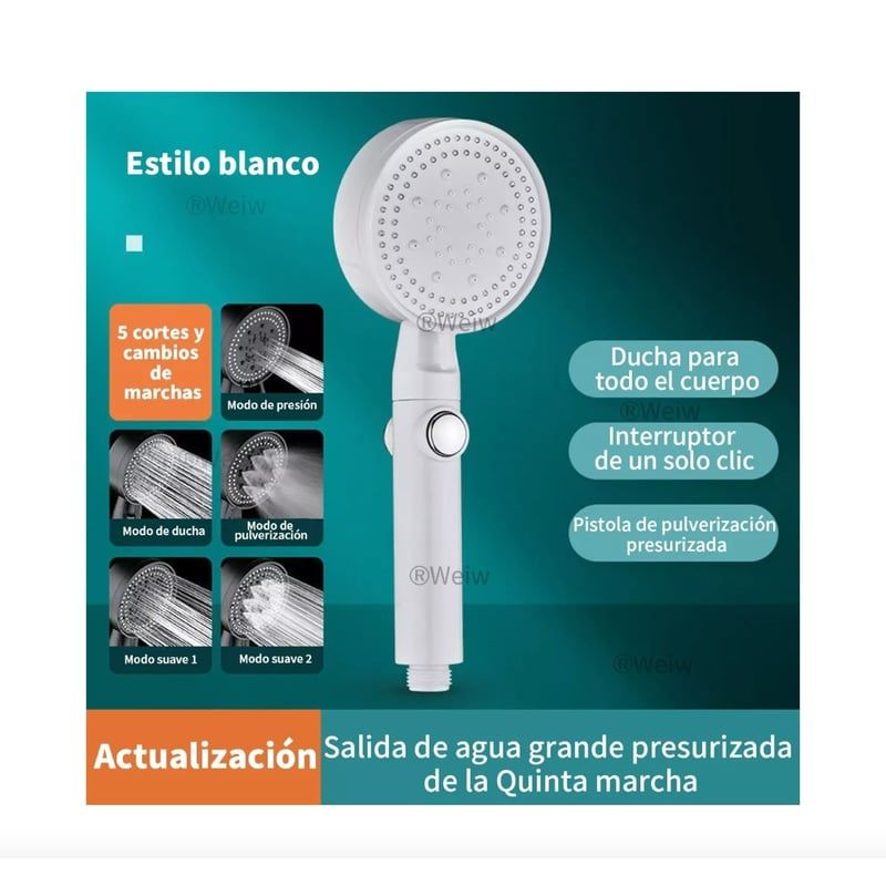 GENERICO - Kit Manguera Flexible Y Ducha Challa 15 Metros + Soporte