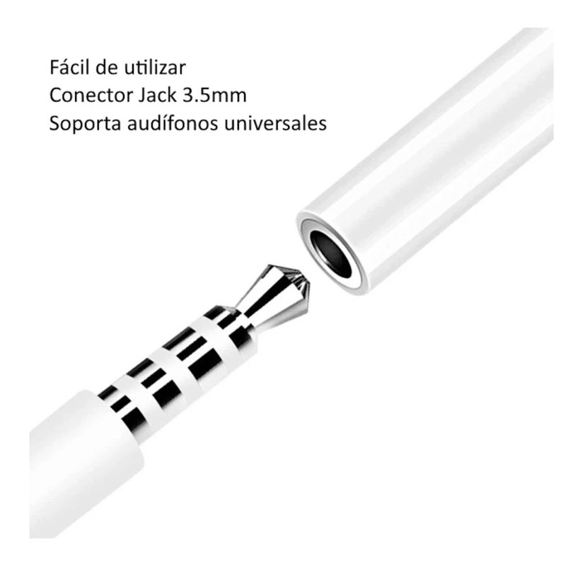 GENERICO - Adaptador Compatible Apple Lightning A Jack 3,5  Audífonos