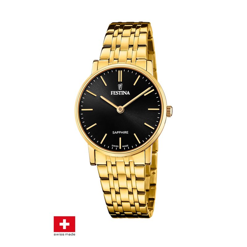 FESTINA SWISS - Reloj F20048/4 Festina Swiss Negro Mujer Acero Clásico