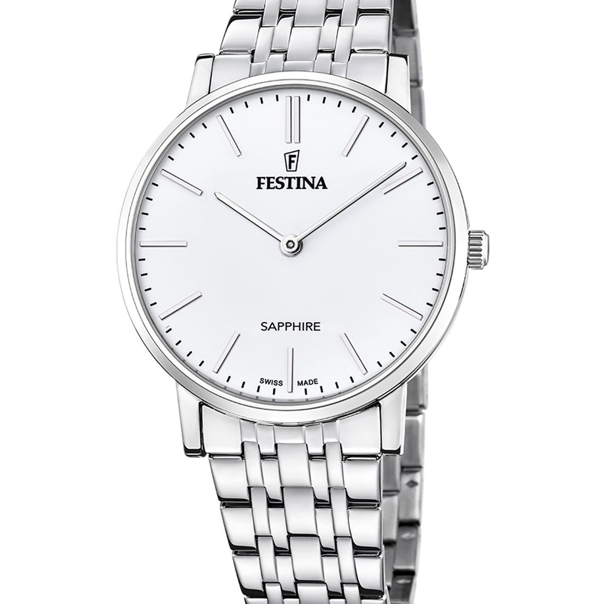 FESTINA SWISS - Reloj F20045/2 Festina Swiss Blanco Hombre ACERO CLASICO
