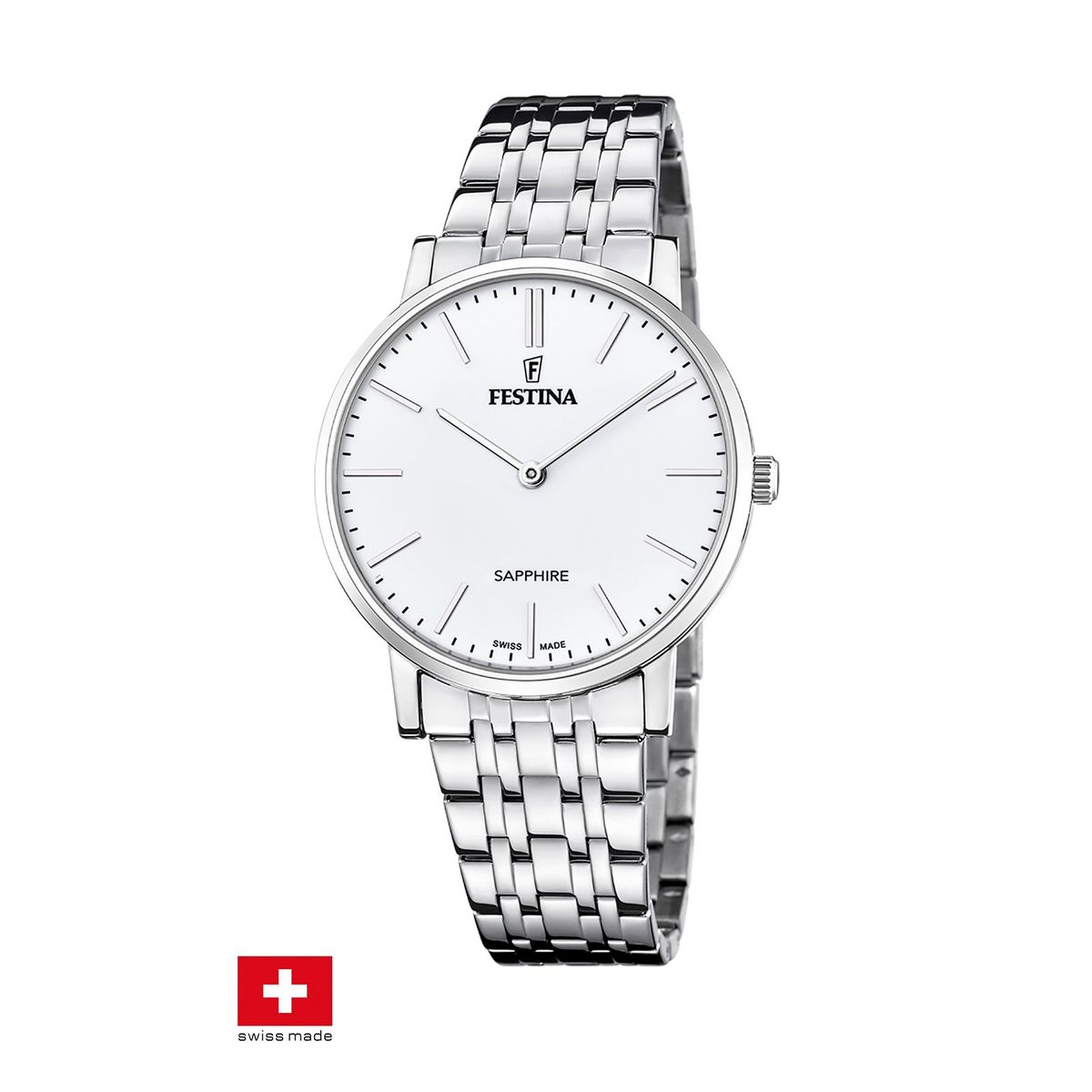 FESTINA SWISS - Reloj F20045/2 Festina Swiss Blanco Hombre ACERO CLASICO