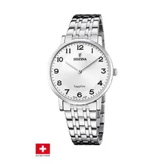 FESTINA SWISS - Reloj F20045/1 Blanco Hombre ACERO CLASICO