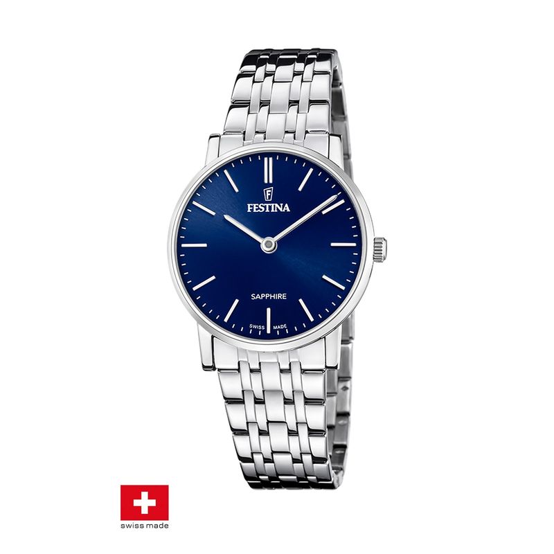 FESTINA SWISS - Reloj F20047/3 Festina Swiss Azul Mujer ACERO CLASICO