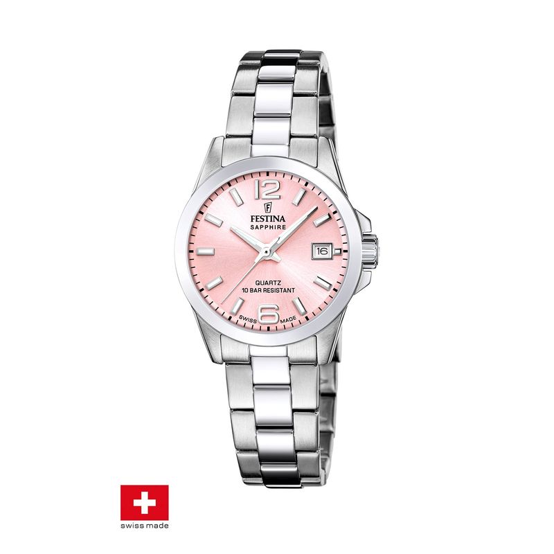 FESTINA SWISS - Reloj F200493 Festina Swiss Rosa Mujer Acero Clásico FESTINA SWISS