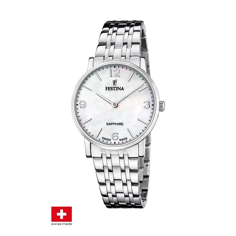 FESTINA SWISS - Reloj F20047/2 Festina Swiss Blanco Mujer ACERO CLASICO