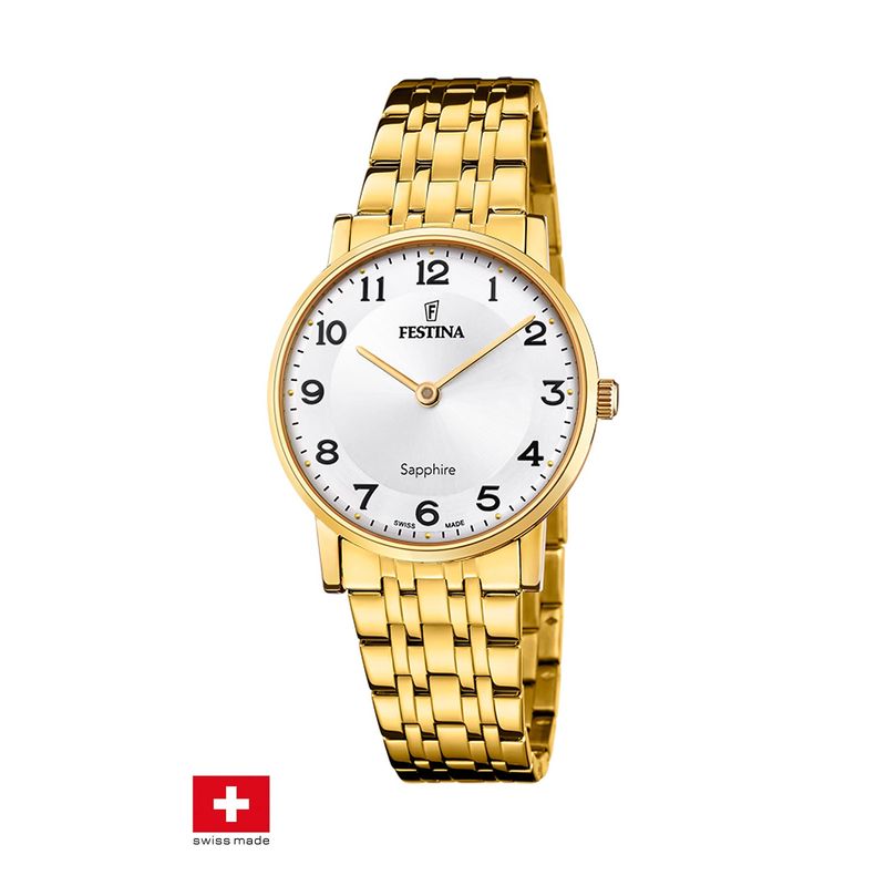 FESTINA SWISS - Reloj F20048/1 Festina Swiss Blanco Mujer Acero Clásico