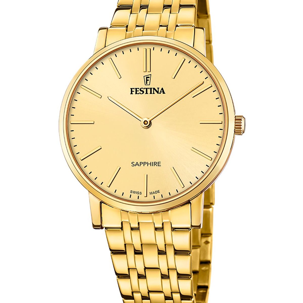 FESTINA SWISS - Reloj F20046/3 Festina Swiss Dorado Hombre Acero Clásico