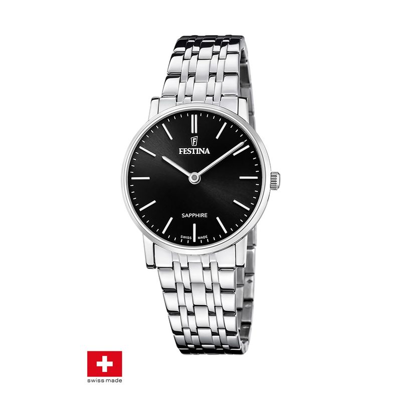 FESTINA SWISS - Reloj F20047/4 Festina Swiss Negro Mujer Acero Clásico