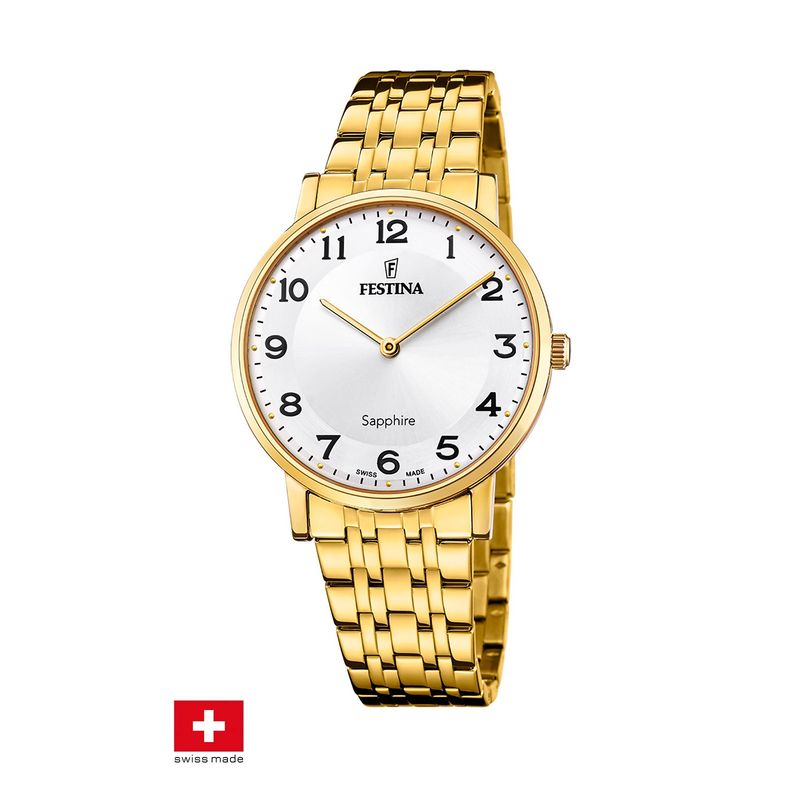 FESTINA SWISS - Reloj F20046/1 Festina Swiss Blanco Hombre Acero Clásico