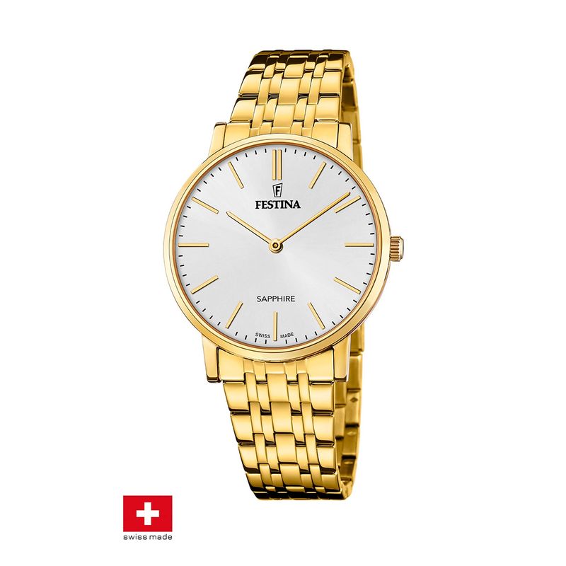 FESTINA SWISS - Reloj F20046/2 Festina Swiss Blanco Hombre ACERO CLASICO
