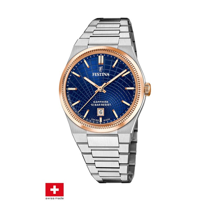 FESTINA SWISS - Reloj F20065/2 Festina Swiss Azul Hombre Rive Collection