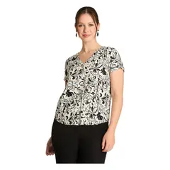 CURVI - Blusa Manga Corta Cuello Mao Arena