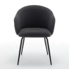 MEUBLE - LILLE silla gris oscuro bouclé