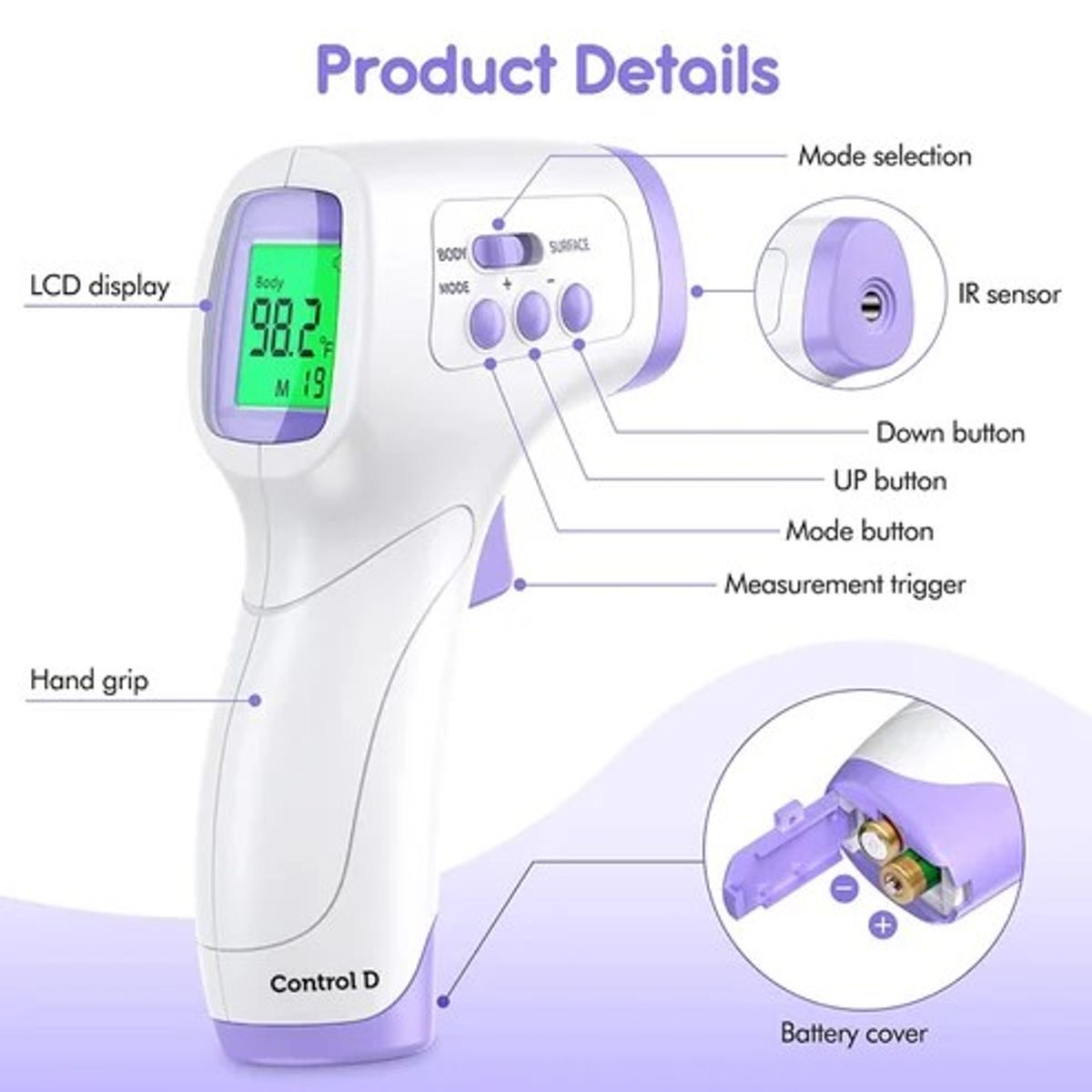 GENERICO - Termometro Dos modos cuerpo y superficie