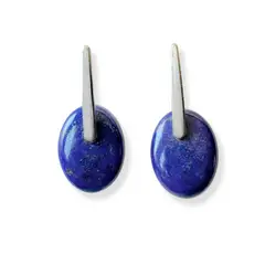 ANDREA COGGIOLA JOYAS - Aros Lapislázuli Óvalo Plata Fina 925