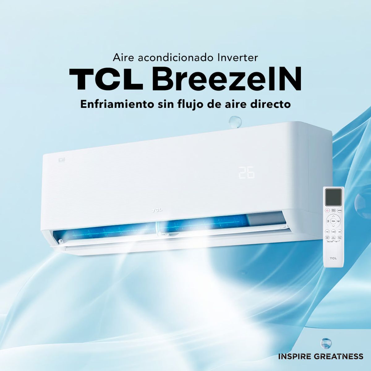 TCL - Aire Acondicionado Split 24000BTU Muro Inverter BreezeIN