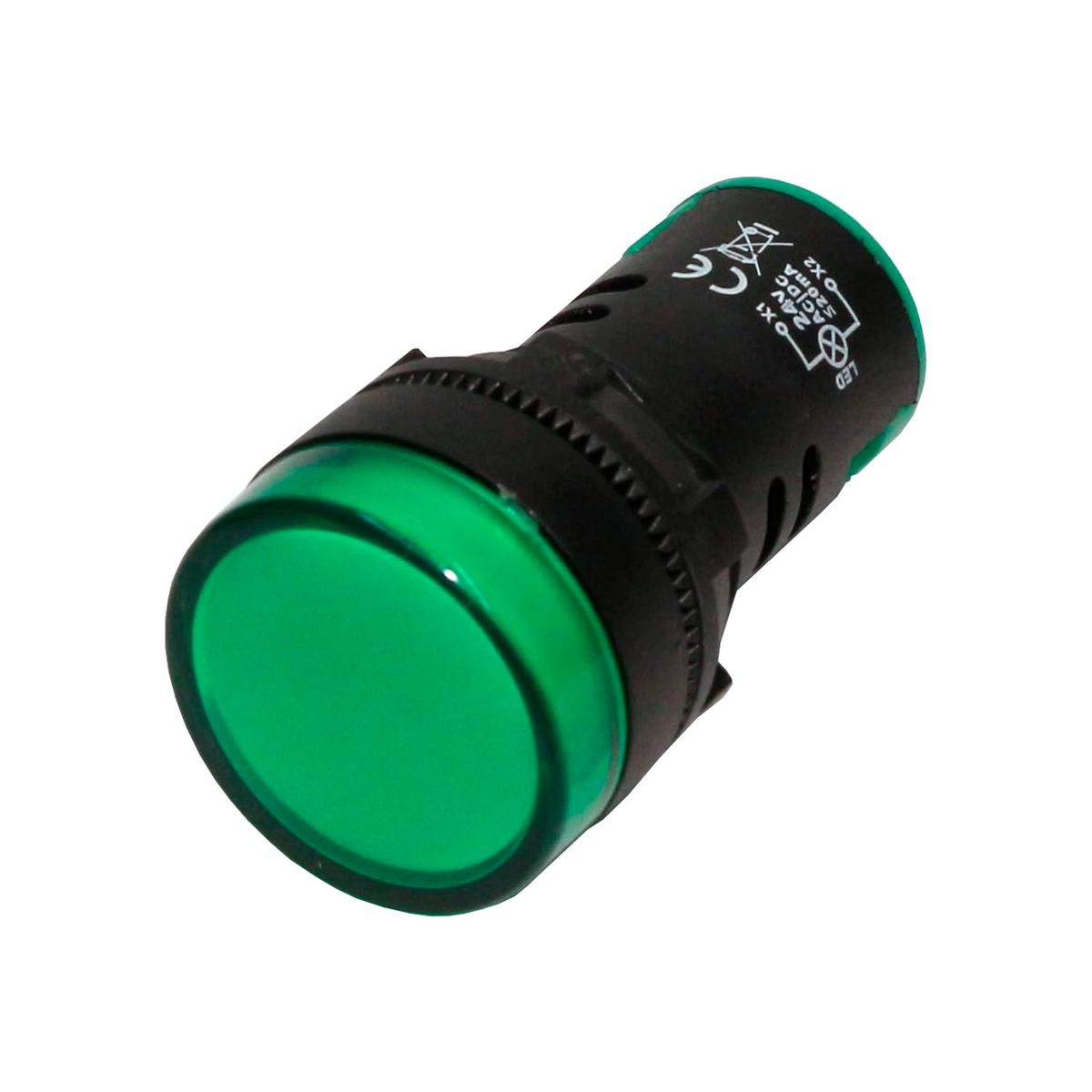 GENERICO - Luz Piloto LED Monoblock 22mm 220V Color Verde
