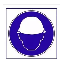 ANTE - Señaletica Cartel Adhesivo Uso Obligatorio De Casco 20x30cm