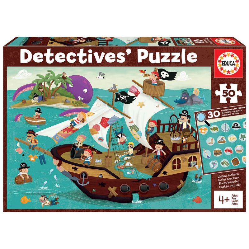 EDUCA - EDUCA 18896 PUZZLE 50 PIEZAS DETECTIVES PUZZLE PIRATES