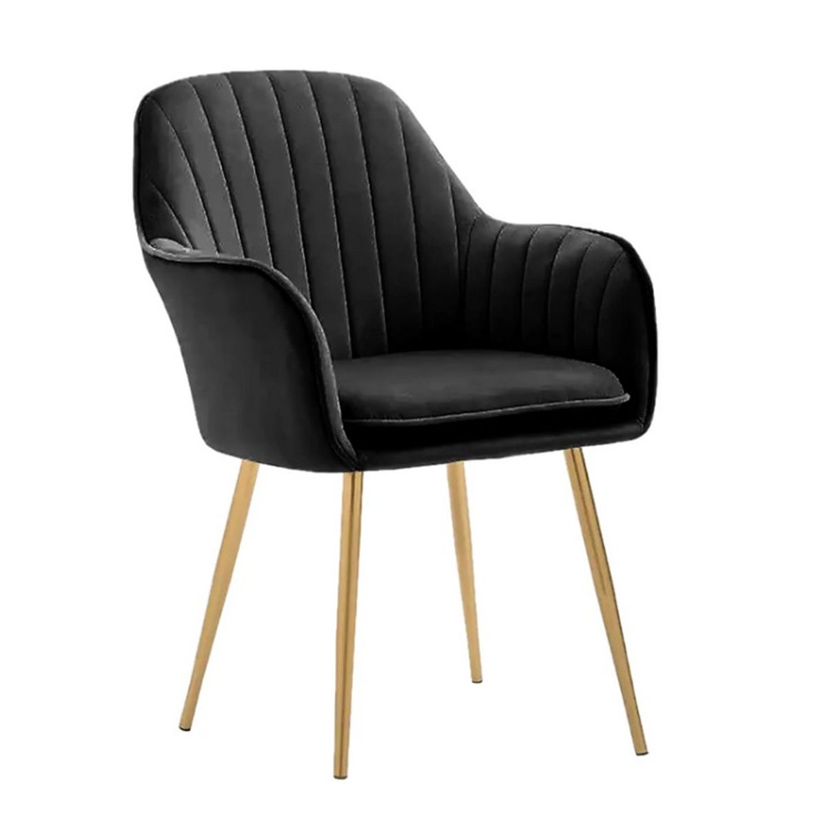 HABITA2 CHILE - Sitial terciopelo patas doradas Murano- Negro