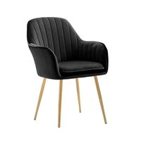 Sitial terciopelo patas doradas Murano- Negro