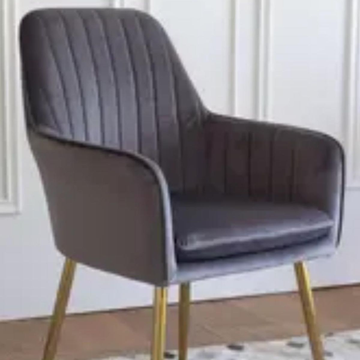 HABITA2 CHILE - Sitial terciopelo patas doradas Murano- Negro