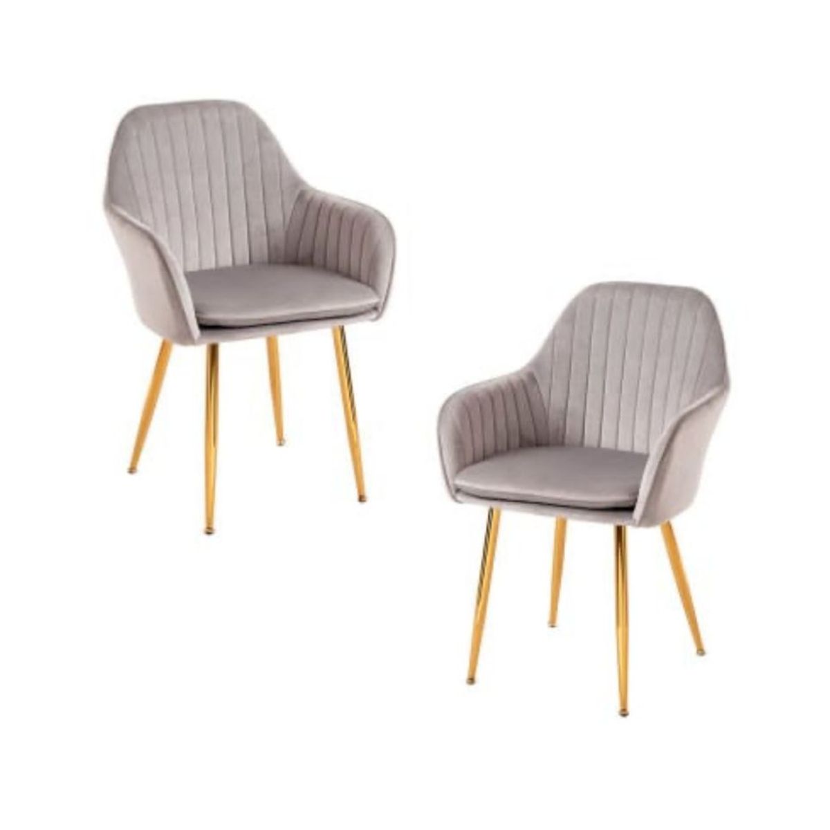 HABITA2 CHILE - Pack 2 Sitial terciopelo patas doradas Murano- Beige