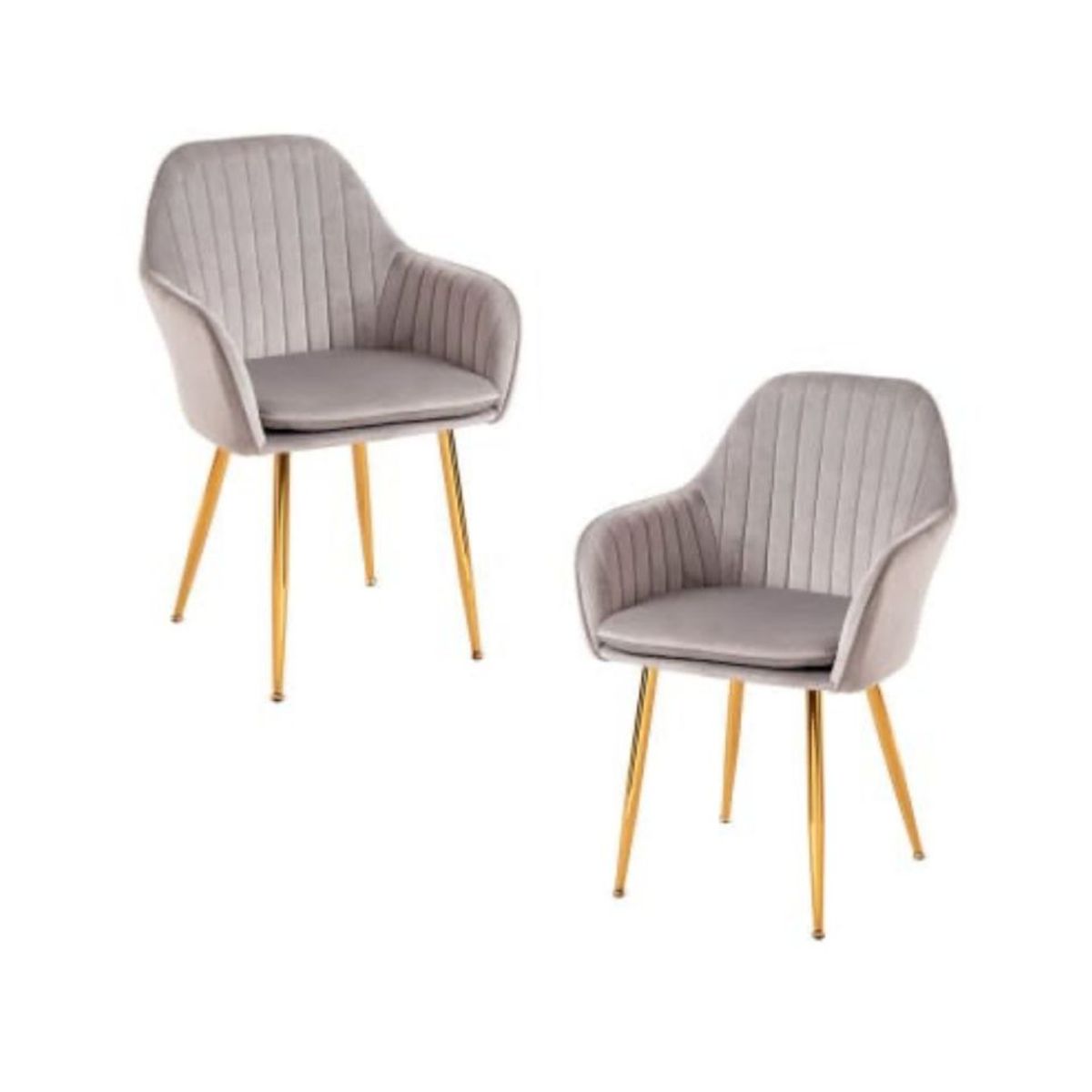 HABITA2 CHILE - Pack 2 Sitial terciopelo patas doradas Murano- Beige