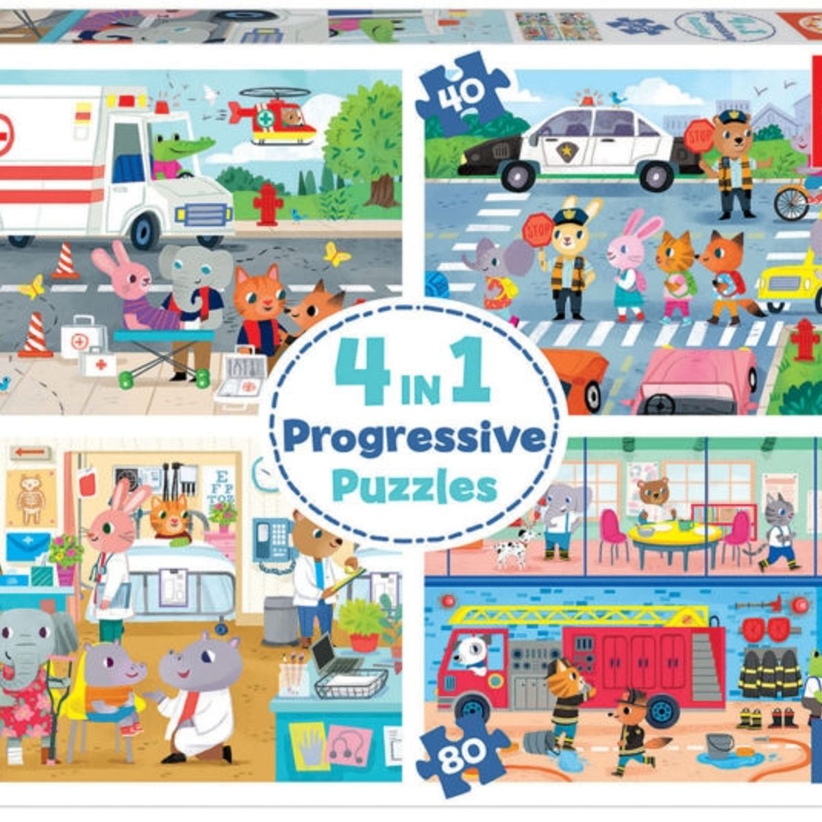 EDUCA - EDUCA 18903 4 IN A BOX HEROES TO THE RESCUE 20-40-60-80