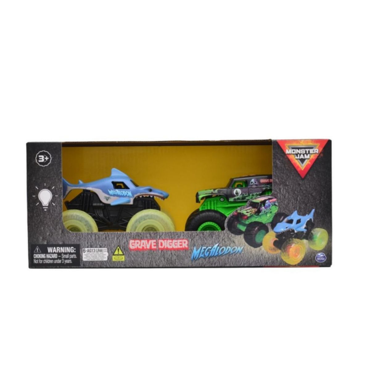 GENERICO - IMEX 6071482 MONSTER JAM PACK 2 VEHICULOS CON LUZ 1-43