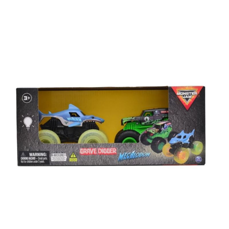 GENERICO - IMEX 6071482 MONSTER JAM PACK 2 VEHICULOS CON LUZ 1-43