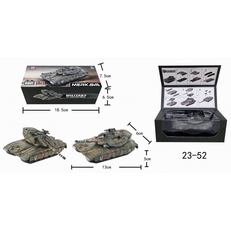 GENERICO - XUJA 23-52 BLOCKS MODEL 1-72 MERKAVA TANK