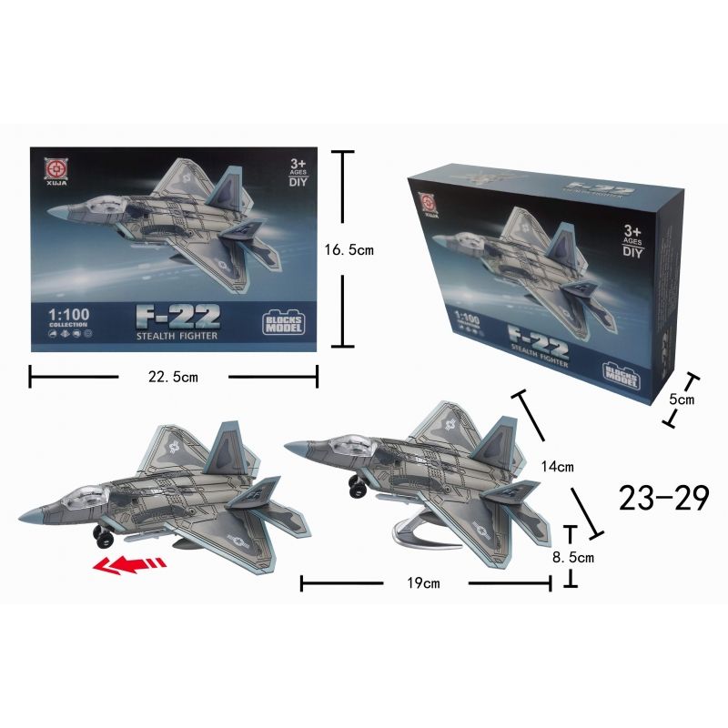 GENERICO - XUJA 23-29 BLOCKS MODEL 1-100 F 22 FIGHTER