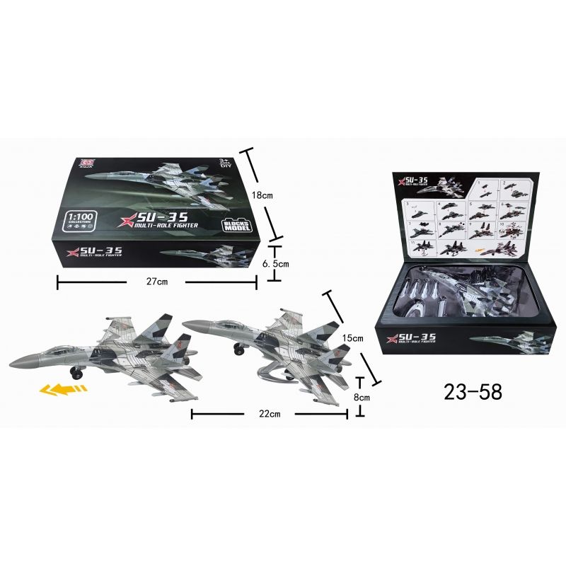 GENERICO - XUJA 23-58 BLOCKS MODEL 1-100 SU 35 WARPLANE