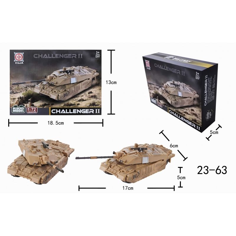 GENERICO - XUJA 23-63 BLOCKS MODEL 1-72 CHANLLENGER II TANK