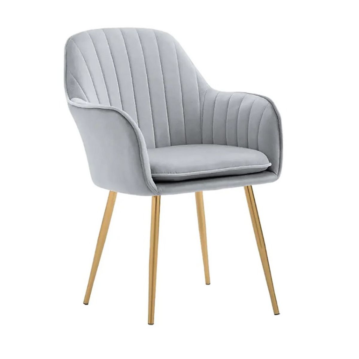 HABITA2 CHILE - Pack 2 Sitial terciopelo patas doradas Murano- Gris