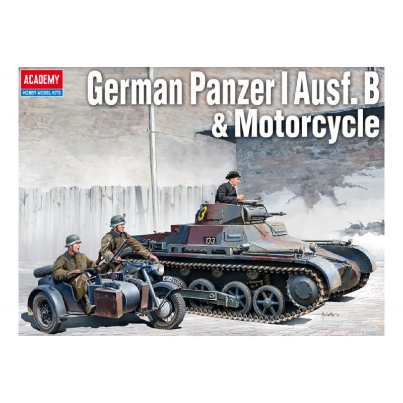 ACADEMY - ACADEMY 13556 1-35 GERMAN PANZER I AUSF B AND MOTORCYCLE