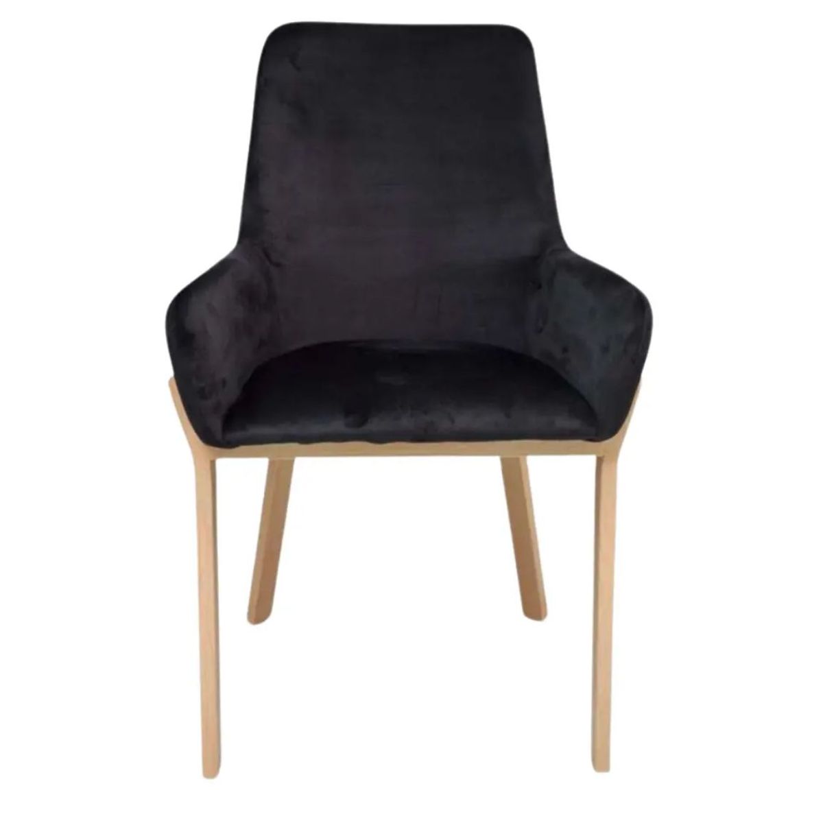 HABITA2 CHILE - Sitial Terciopelo Brito Patas Símil Madera- Gris