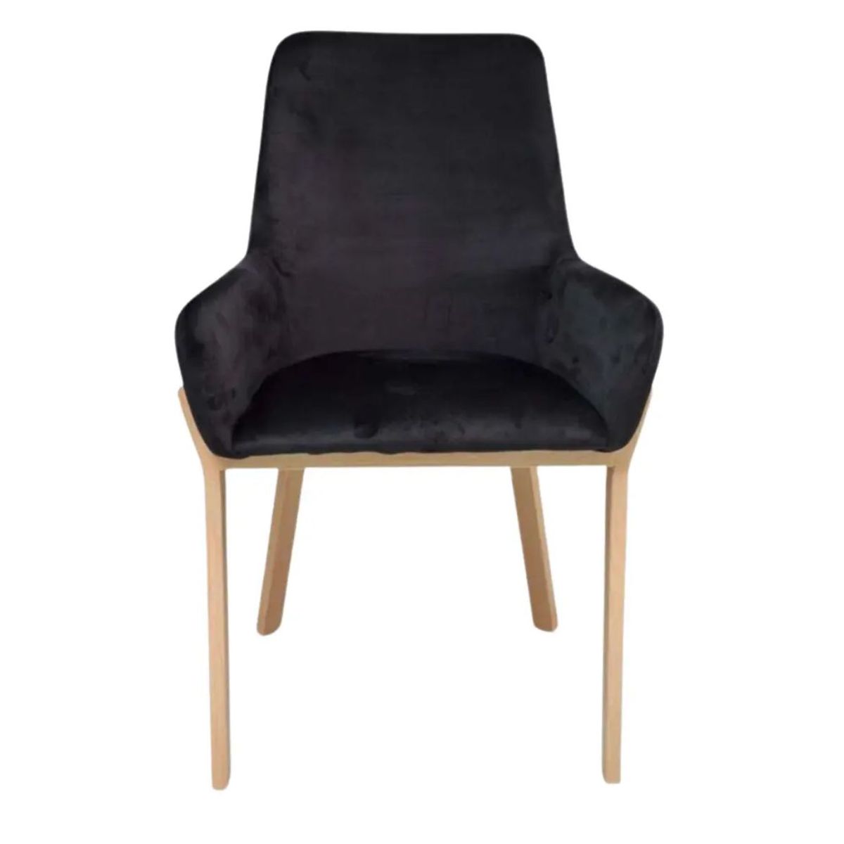 HABITA2 CHILE - Sitial Terciopelo Brito Patas Símil Madera- Gris