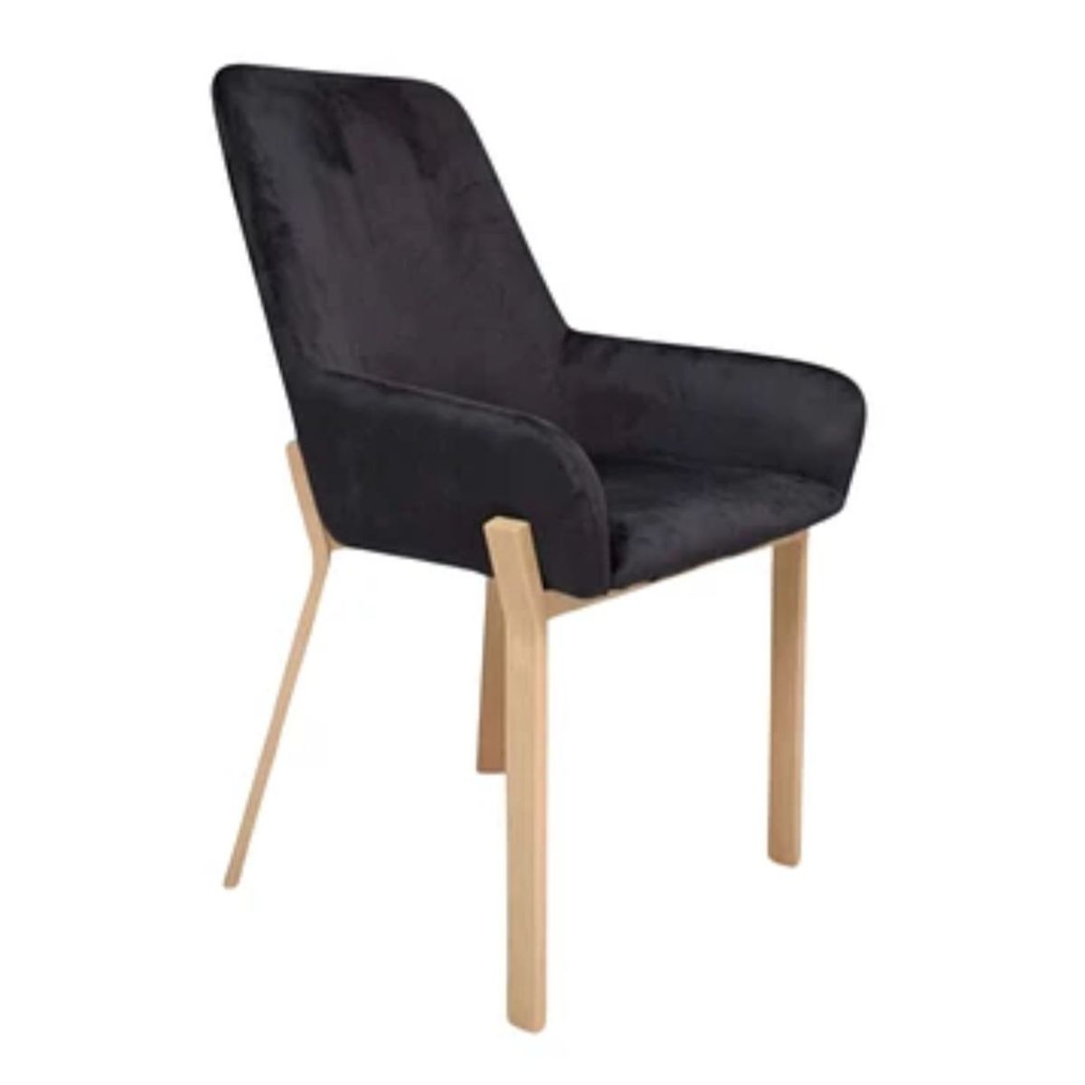 HABITA2 CHILE - Sitial Terciopelo Brito Patas Símil Madera- Gris