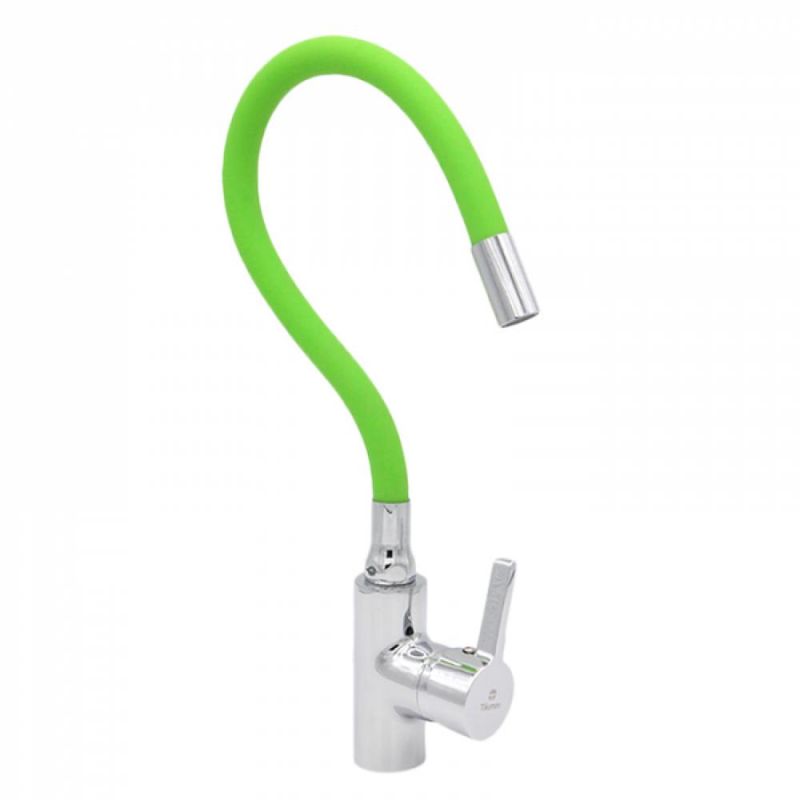 TAUMM - LLAVE MONOMANDO TAUMM LAVAPLATO CUELLO FLEXIBLE VERDE