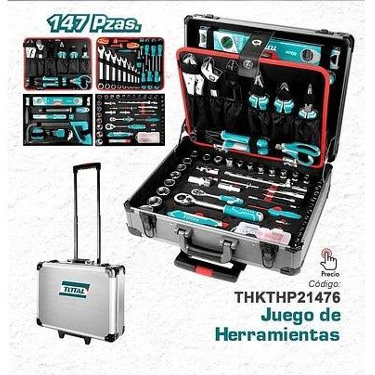 TOTAL TOOLS - SET CAJA HERRAMIENTAS TOTAL 147PZAS THKTHP21476