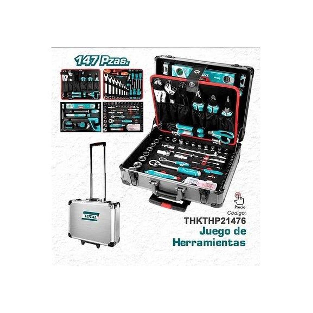 TOTAL TOOLS - SET CAJA HERRAMIENTAS TOTAL 147PZAS THKTHP21476
