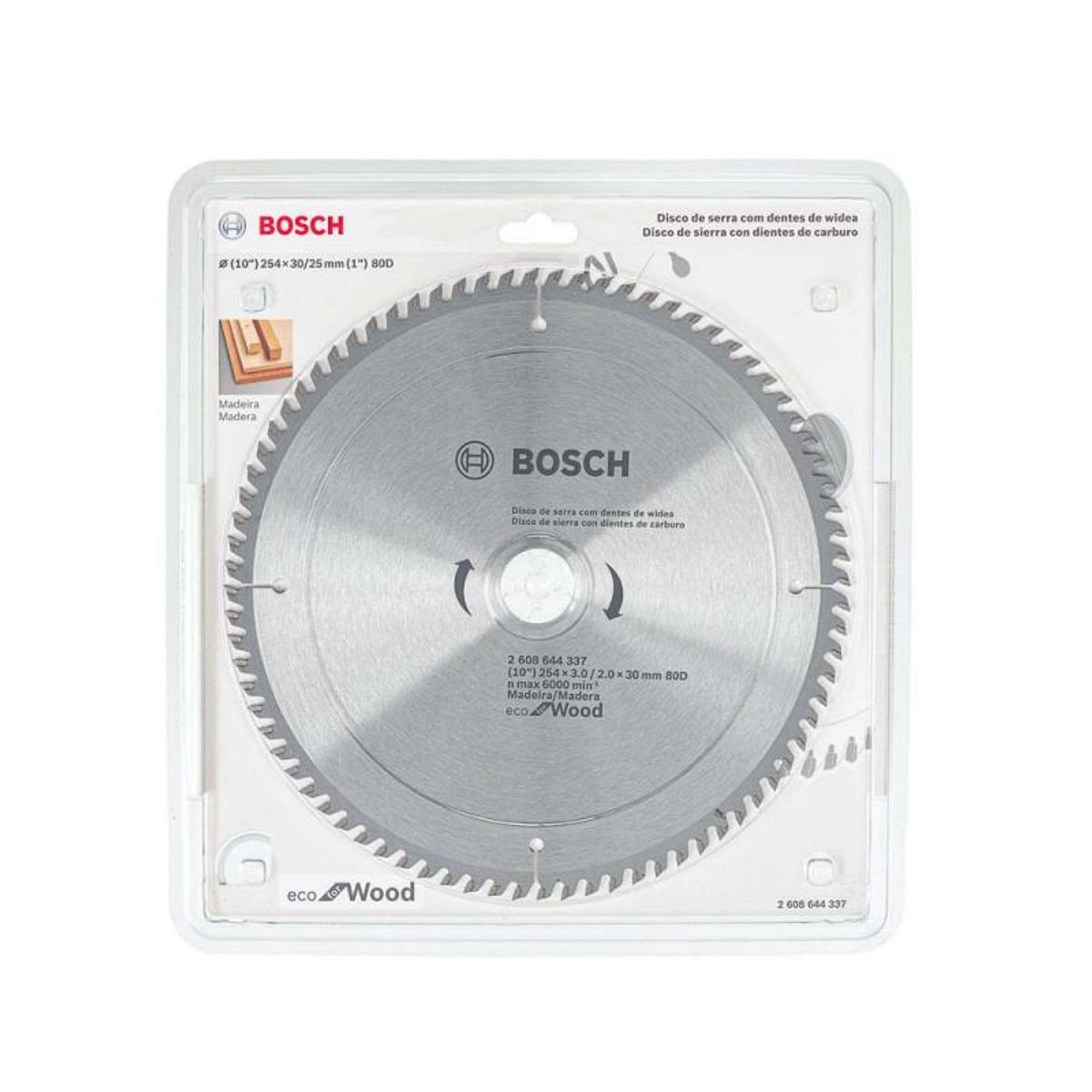 BOSCH - DISCO SIERRA ECO 254MM 10X80 DTS BOSCH
