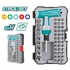 TOTAL TOOLS - JUEGO DESTOR TOTAL CMANGO T 47PZAS TACSD30476