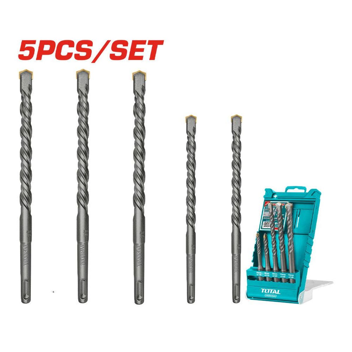 TOTAL TOOLS - JUEGO BROCAS TOTAL SDS PLUS 5 PCS TAC190501